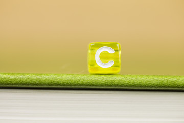 letter c alphabet color cubes font with  green book