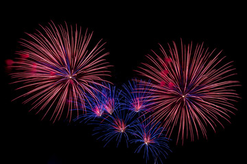 Beautiful fireworks .