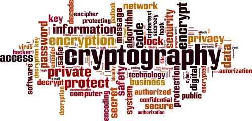 Cryptography word cloud