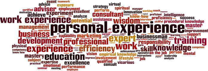 Personal experience word cloud