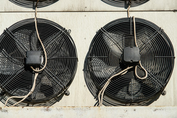 Air conditioning and refrigeretion system outside units - compressors and condensers.