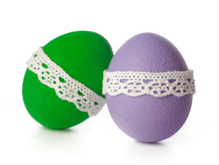 easter eggs isolated on white