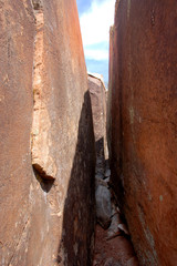 abstract sandstone crevass in Southern Utah Bears Ears area. 