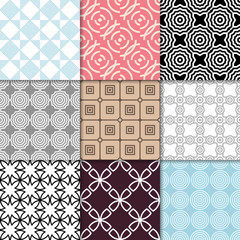 Geometric colored abstract seamless patterns