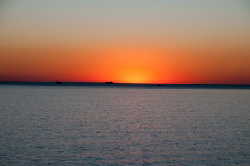 Sunset over the horizon