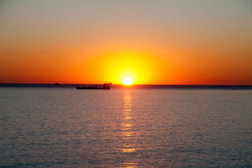 Sunset over the horizon