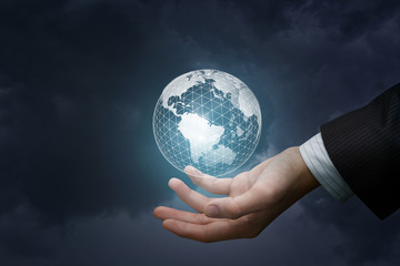 Hand shows the global network .