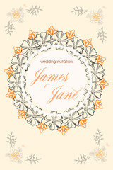 Wreath, watercolor flowers, holiday card frame