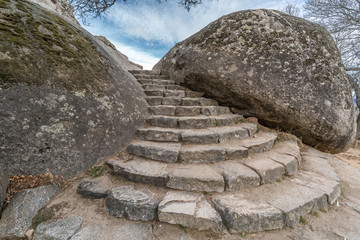 Celtic Vetton sacred space (Nemeton) Altar of sacrifices sculpted in granite rock known as Silla de...