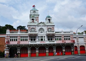 Naklejka premium Feuerwehr gebäude in Singapore in Asien 