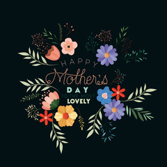 lovely mom for ever handmade postcard vector illustration design