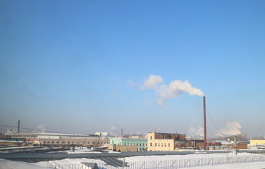 industrial zone of plants, electrical wires