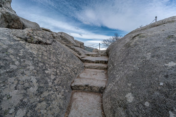 Celtic Vetton sacred space (Nemeton) Altar of sacrifices sculpted in granite rock known as Silla de...