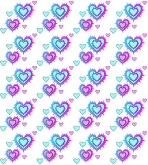 Iridescent hearts. St. Valentine's Day. seamless pattern