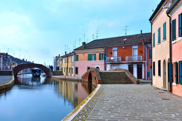 Small Italian town Comacchio also known as 