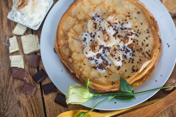 breakfast pancakes and coffee