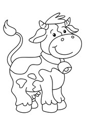 Obraz na płótnie Canvas Coloring book with farm animal vector