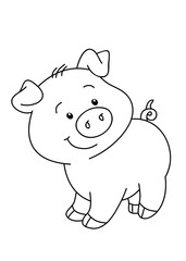 Coloring book with farm animal vector - obrazy, fototapety, plakaty