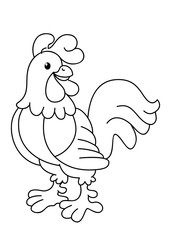 coloring book with farm animal, vector