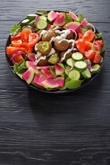 falafel balls with tasty vegetable salad