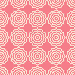 Geometric pink and beige abstract seamless pattern