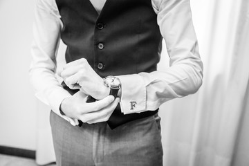 White shirt and cufflink