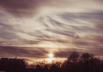 Fototapeta na wymiar Winter Sunset time 2