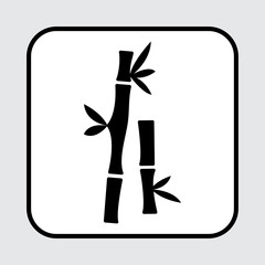 Bamboo icon. Black silhouette. Vector illustration