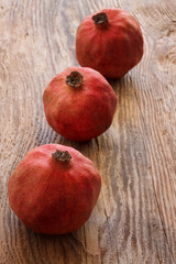 three ripe pomegranate