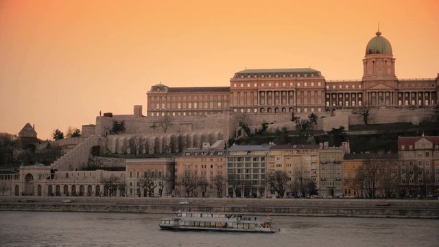Buda Castle in sunset, Budapest, Hungary