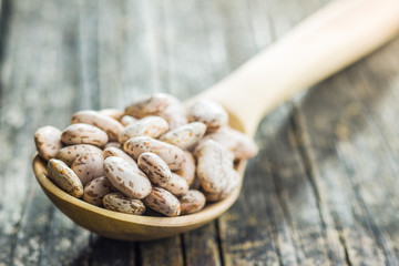 Dried borlotti beans.