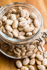 Dried borlotti beans.