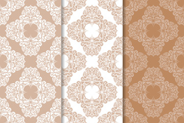 Brown and beige floral backgrounds