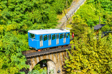 Tourist train of the Madonna del Sasso Church, at Locarno, Switzerland © elitravo