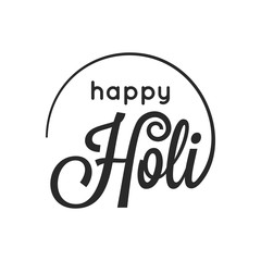Holi vintage lettering. Happy holi logo on white background