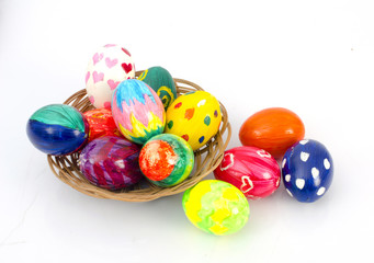 Fototapeta na wymiar Easter eggs and background