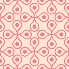 Red and beige geometric ornament. Seamless pattern