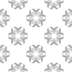 Gray floral seamless pattern on white background