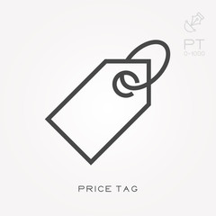 Line icon price tag