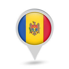 Fototapeta premium Moldova Flag Round Pin Icon