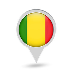 Fototapeta premium Mali Flag Round Pin Icon