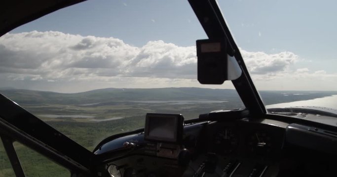 Vast rural landscape, cockpit POV