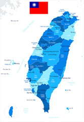 Taiwan Map - Info Graphic Vector Illustration