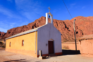 Little church from bolivian village.
