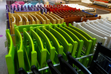 Fototapeta premium Colored folding textured chairs