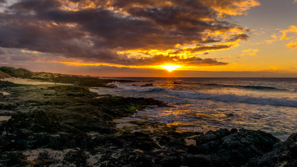 Hawaii Sunset Nature Flowers Tropical Harbor Boats