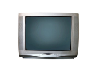 Older television on white background