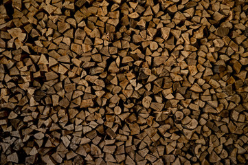 Wall of harvested wood