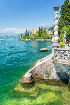 amazing lake Como in Varenna village, Italy