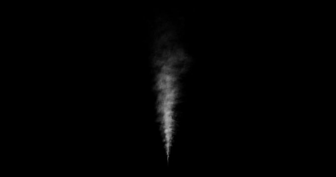 Loop cloud of smoke or steam on black